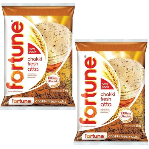 Fortune Chakki Atta/Vollkornmehl/Chapati Atta (Bündel mit 2 x 5 kg) – 10 kg Exportpackung von Generisch