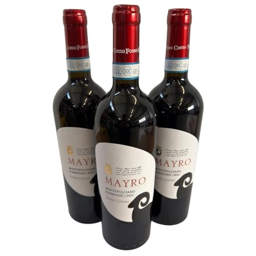 Fosso Corno, "Mayro" Montepulciano d'Abruzzo DOC 2021, Rotwein aus Italien, 750 ml, 3er-Set von Generisch