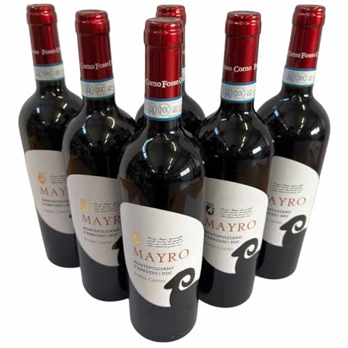 Fosso Corno, "Mayro" Montepulciano d'Abruzzo DOC 2021, Rotwein aus Italien, 750 ml, 6er-Set von Generisch