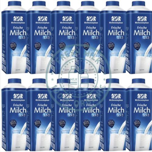 Frische Milch 3,5% 1000 Mililiter x 12 STÜCK [Frischegarantie] von Generisch