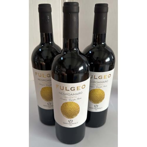 San Donaci, "Fulgeo" Negroamaro IGP 2020, Rotwein aus Italien, 750 ml., 3er-Set von Generisch