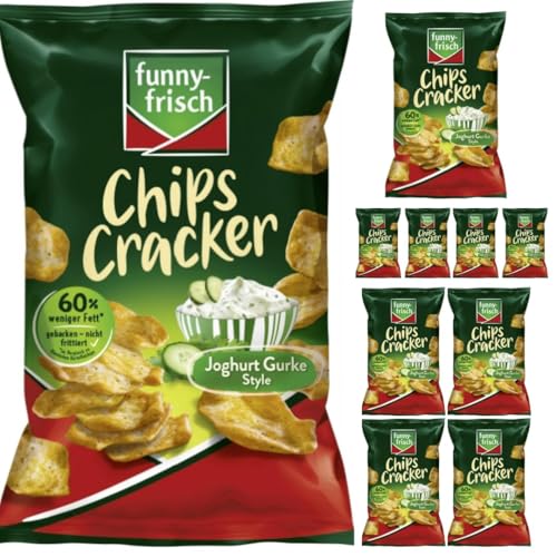 Funny-frisch Chips Cracker Joghurt Gurke Style Chips Cracker 90 gramm x 10 Stück mit Pufai von Generisch