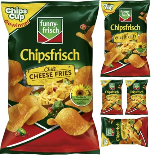 Funny-frisch Chipsfrisch Chili Cheese Fries Style Chips Cracker 150 gramm x 5 Stück mit Pufai von Generisch