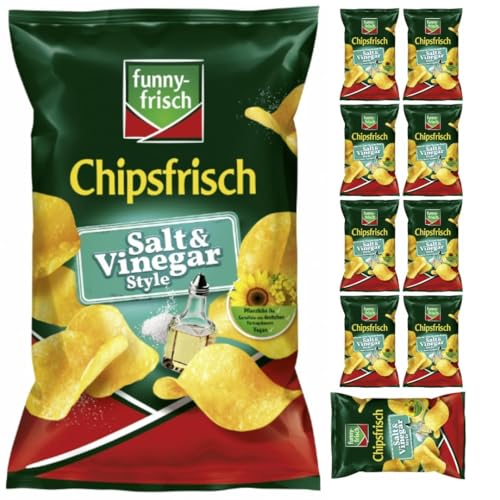 Funny-frisch Chipsfrisch Salt & Vinegar Style Chips Cracker 150 gramm x 10 Stück mit Pufai von Generisch