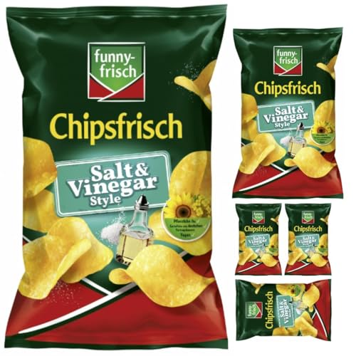 Funny-frisch Chipsfrisch Salt & Vinegar Style Chips Cracker 150 gramm x 5 Stück mit Pufai von Generisch