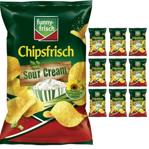 Funny-frisch Chipsfrisch Sour Cream Chips Cracker 150 gramm x 10 Stück mit Pufai von Generisch