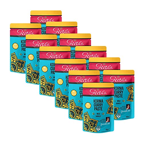 Geeta's 12x Curry Paste Korma Mild | 12x 80g | für 2 Personen | Vegetarisch | Vegan | Glutenfrei von FOXCUP