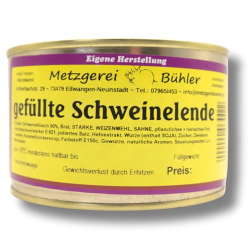 Gefüllte Schweinelende Fertiggericht in der Dose 400g, 800g Fleischkonserve Schweinefleisch Premium lang haltbares Essen von der Landmetzgerei Bühler (800g) von Generisch