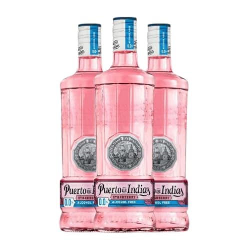 Gin Puerto de Indias Strawberry Gin 75 cl Sin Alcohol (Karton mit 3 Flaschen von 75 cl) von Generisch