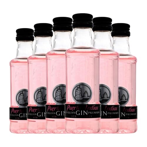 Gin Puerto de Indias Strawberry Miniaturflasche 5 cl (Karton mit 6 Miniaturflasche von 5 cl) von Generisch