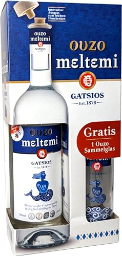 Griechischer Ouzo Meltemi Geschenk Box mit Ouzo Glas (1) von Generisch