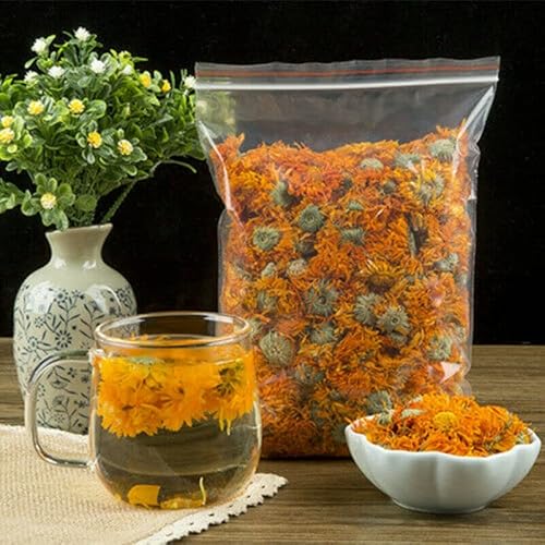 Grüner Bio-Kräutertee - Original natürliche chinesische Ringelblume (Calendula) - Kräutertee-Basis altes traditionelles Rezept reichhaltiges Aroma geschmeidige Textur (1000g) von Generisch