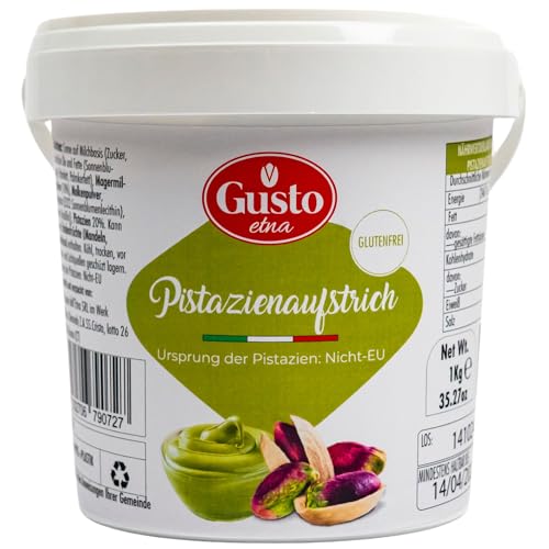 Gusto - Premium Pistaziencreme aus Italien/Sizilien mit 20% Pistazien (1 kg) Pistazienaufstrich in Gastro-Qualität - Pistazien-Aufstrich ideal als Brotaufstrich, zu Desserts oder zum Verfeinern von Generisch