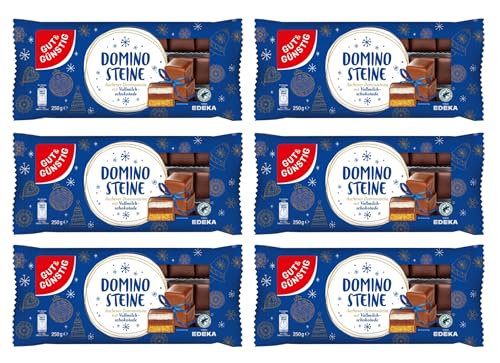 Gut und Günstig Dominosteine Vollmilch 6er Pack doppelt gefüllt mit 35% Fruchtfüllung und 24% Persipan (6x250g Packung) Weihnachtsgebäck Adventszeit Weihnachten Süßigkeiten von Generisch