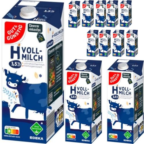 Gut & Gunstig fettarme H-Milch Unsere Haltbare Milch 3,5% Fett haltbare Milch 1000 Mililiter x 12 Stück von Generisch