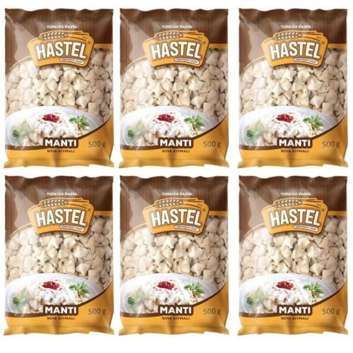 HASSTELL Ravioli nach türkischer Türkische Pasta Tortellini/Manti Teigstücke 500 g x 6 Packungen von Generisch