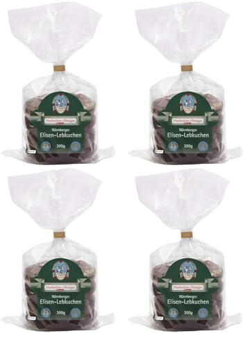 Haeberlein Metzger Elisenlebkuchen 98mm 2-fach, 4er Pack (4 x 300 g) von Generisch