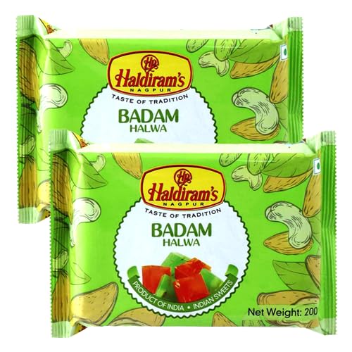 Haldirams Badam Halwa, Mandel-Süßspeise, 2 x 200 g Packung von Generisch