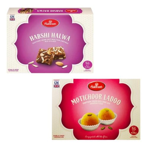 Haldirams Motichoor Ladoo & Habshi Halwa Combo – 2-in-1-Süßigkeitenpackung von Generisch