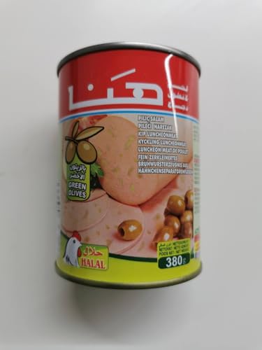 Hana Halal Hähnchen-Luncheon-Fleisch mit grünen Oliven, 380g, EU-Hergestellt von Generisch