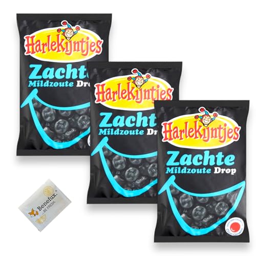 Harlekijntjes Zachte mildzoute drop Lakritz aus Holland Sparpackung 3x 300g - 900g Gesamtgewicht von Generisch