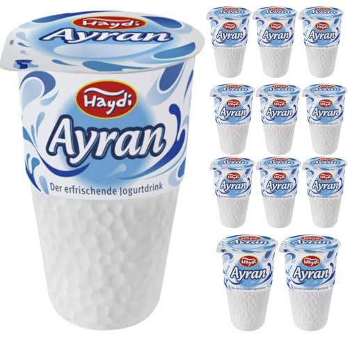 Haydi, Joghurtgetränk Ayran Türkisches Erfrischungsgetränk aus Joghurt und Wasser. anatolischer Joghurt-Drink Nach Anatolischer Art, Sonderproduktionsgetränk 250 Mililiter x 12er [Frischegarantie] von Generisch