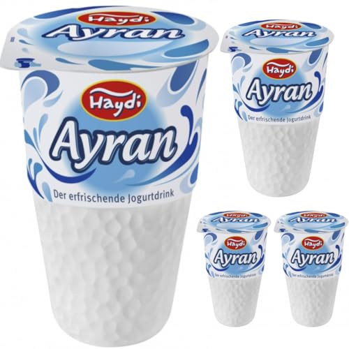 Haydi, Joghurtgetränk Ayran Türkisches Erfrischungsgetränk aus Joghurt und Wasser. anatolischer Joghurt-Drink Nach Anatolischer Art, Sonderproduktionsgetränk 250 Mililiter x 4er [Frischegarantie] von Generisch