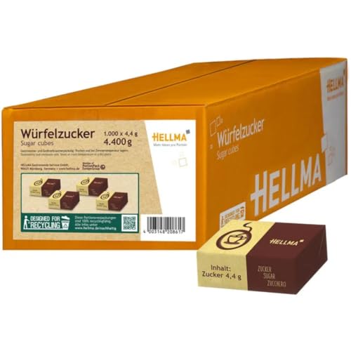 Helllma Zucker Zucker Würfelzucker, 4,4kg, 1000 Stück von Generisch