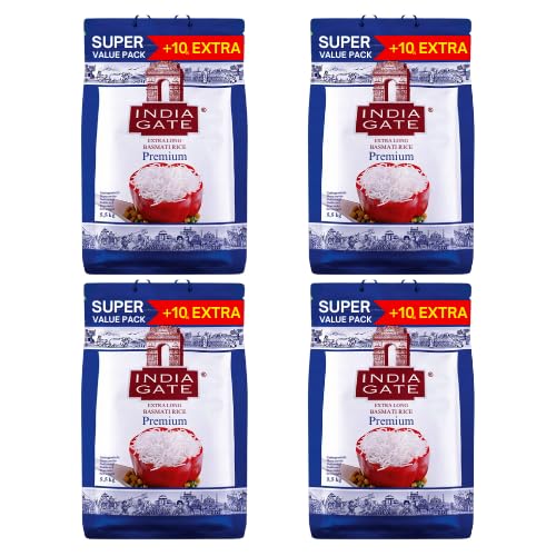 India Gate Premium Basmatireis (Bündel mit 4 x 5 kg) + 10% Extra (Super Value Pack) von Generisch