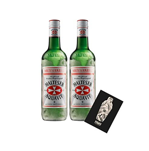 Generisch Individuelles Set mit Malteser 2er Set Aquavit 2x 0,7L (40% Vol) Malteserkreuz seit 1924 nach dänischem Rezept hergestellt- [Enthält Sulfite] von Generisch