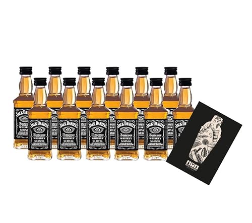 Jack Daniels MINIATUREN Tennessee Whiskey 12x 50ml (40% Vol) Jack Daniels Old No7 Miniatur - [Enthält Sulfite] von Generisch