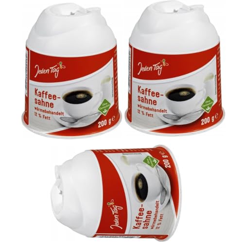 Jeden Tag Kaffeesahne 12% Fett 200 Gramm x 3 STÜCK mit Pufai von Generisch