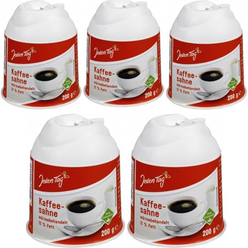 Jeden Tag Kaffeesahne 12% Fett 200 Gramm x 5 STÜCK mit Pufai Grocery von Generisch