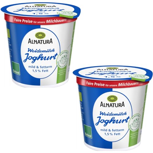 Joghurt Natur Ein milder Joghurt, feincremig mit mindestens%1,5 Prozent Fett 150 Gramm x 2 Stück [Frischegarantie] mit Pufai Grocery von Generisch