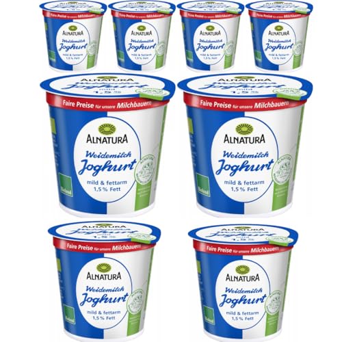 Joghurt Natur Ein milder Joghurt, feincremig mit mindestens%1,5 Prozent Fett 150 Gramm x 8 Stück [Frischegarantie] mit Pufai Grocery von Generisch