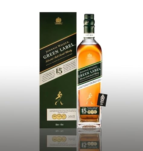 Johnnie Walker 15 Years Green Label blended malt Scotch Whisky 0,7l (43% vol.) inkl. Geschenkbox (s. Bild)- [Enthält Sulfite] von Generisch