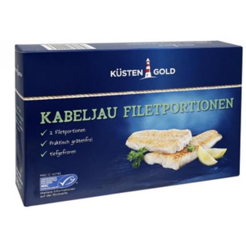 Kabeljau-Filets Kabeljau-Filets, praktisch grätenfrei, glasiert, einzeln entnehmbar, tiefgefroren Fisch 250 Gramm von Generisch