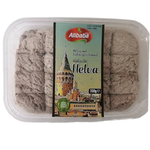 Kakaohalva – Alibaba-Traditionelle türkische Sesam-Halva mit Kakao, 350 g – Ohne Glukosesirup – Reichhaltiger & leckerer Geschmack von Generisch