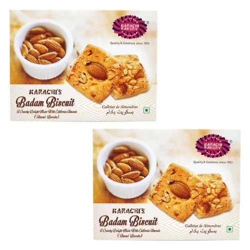 Karachi Bakery Badam Vegane Kekse (Bündel mit 2 x 400 g) von Generisch