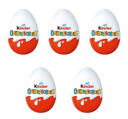 Kinder Überraschungseier 5er Pack | Schokoladen-Ei mit Milchcreme & Überraschung | Original Kinder Schokolade mit Sammelfigur in jedem 7. Ei von Kinder