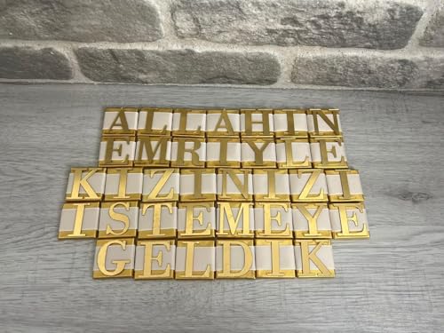 Kiz Isteme Cikolatasi | Allahin Emriyle Kizinizi Istemeye Geldik Schokolade | Plexischrift Allahin emriyle Kizinizi istemeye geldik (Silber) (Gold) von Generisch