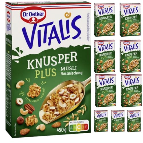 Knusper Plus Müsli Nussmischung 450 Gramm X 10 Packungen mit Pufai Grocery von Generisch