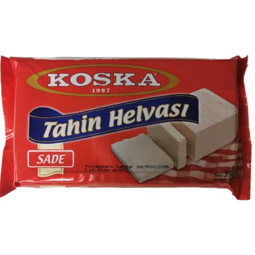 Koska Tahin Helva – 350 g – Traditionelle türkische Sesam-Süßigkeit – mit Pistazien, Schokolade oder Natur (Natur) von Generisch