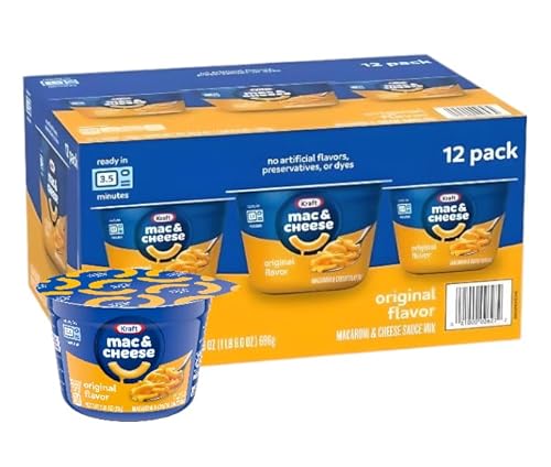 Kraft Macaroni and Cheese Classic 12er-Pack x 58g – Schnelle Mahlzeit, Käsige Makkaroni, Familienfreundlich, Einfache Zubereitung, Klassischer Geschmack – Komfortnahrung für Jeden Tag von Generisch