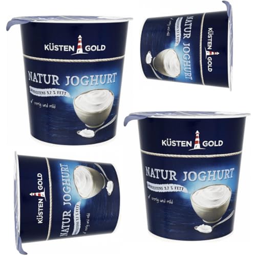 Küstengold Natur Joghurt mild 3,7% leicht mild 3,8% Fett Cremig und mild 400 Gramm x 4 Stück [Frischegarantie] von Generisch