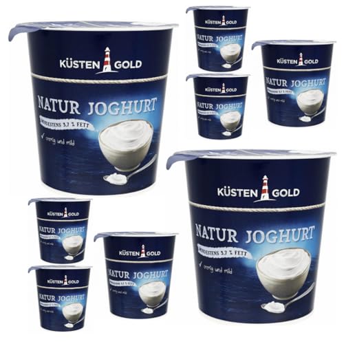 Küstengold Natur Joghurt mild 3,7% leicht mild 3,8% Fett Cremig und mild 400 Gramm x 8 Stück [Frischegarantie] von Generisch