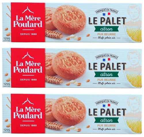 La Mère Poulard Le Palet Citron 3 x 125g Butter Zitronenplätzchen aus Frankreich 3 x 125g von Generisch