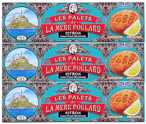 La Mère Poulard Les Palets Citron 3 x 125g Vorteilspack Französische Zitronenplätzchen von Generisch