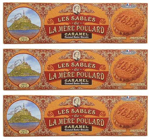 La Mère Poulard Les Sablés De Caramel 3 x 125g Französisches Mürbegebäck Mit Karamel von Generisch