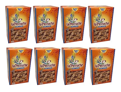 La Perruche 8x750g natürlicher brauner Zucker Rohrzucker Würfelzucker von Generisch